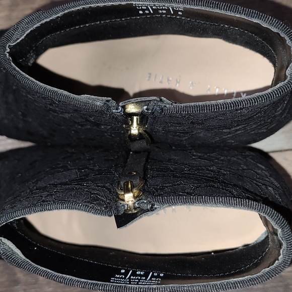 Kelly & Katie Black Lace Heel Ankle Boots - Picture 4 of 7